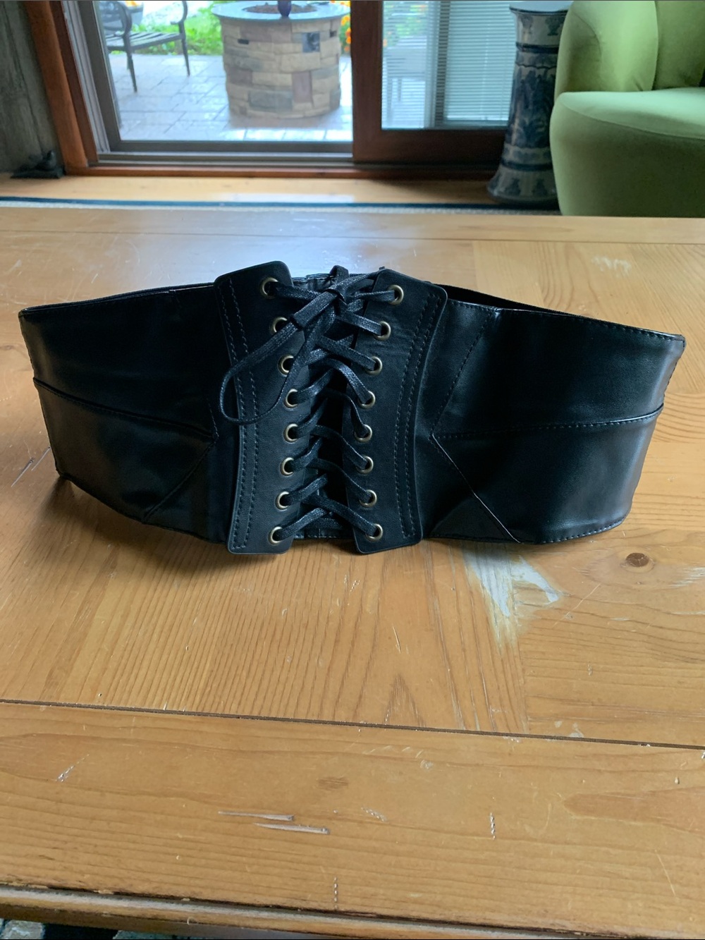 Spirit Black Lace-Up Wide Waist Belt